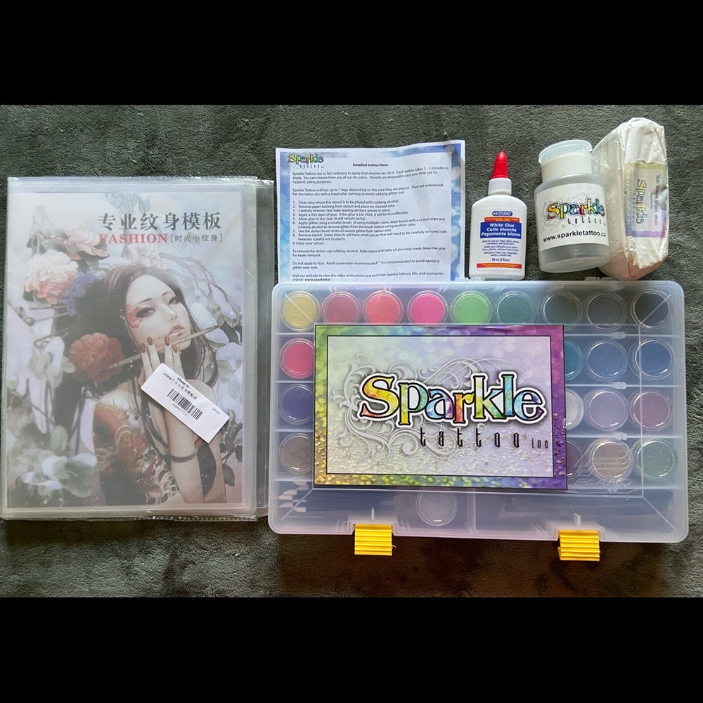Full Sparkle Tattoo Kit-Fun for kids/adults